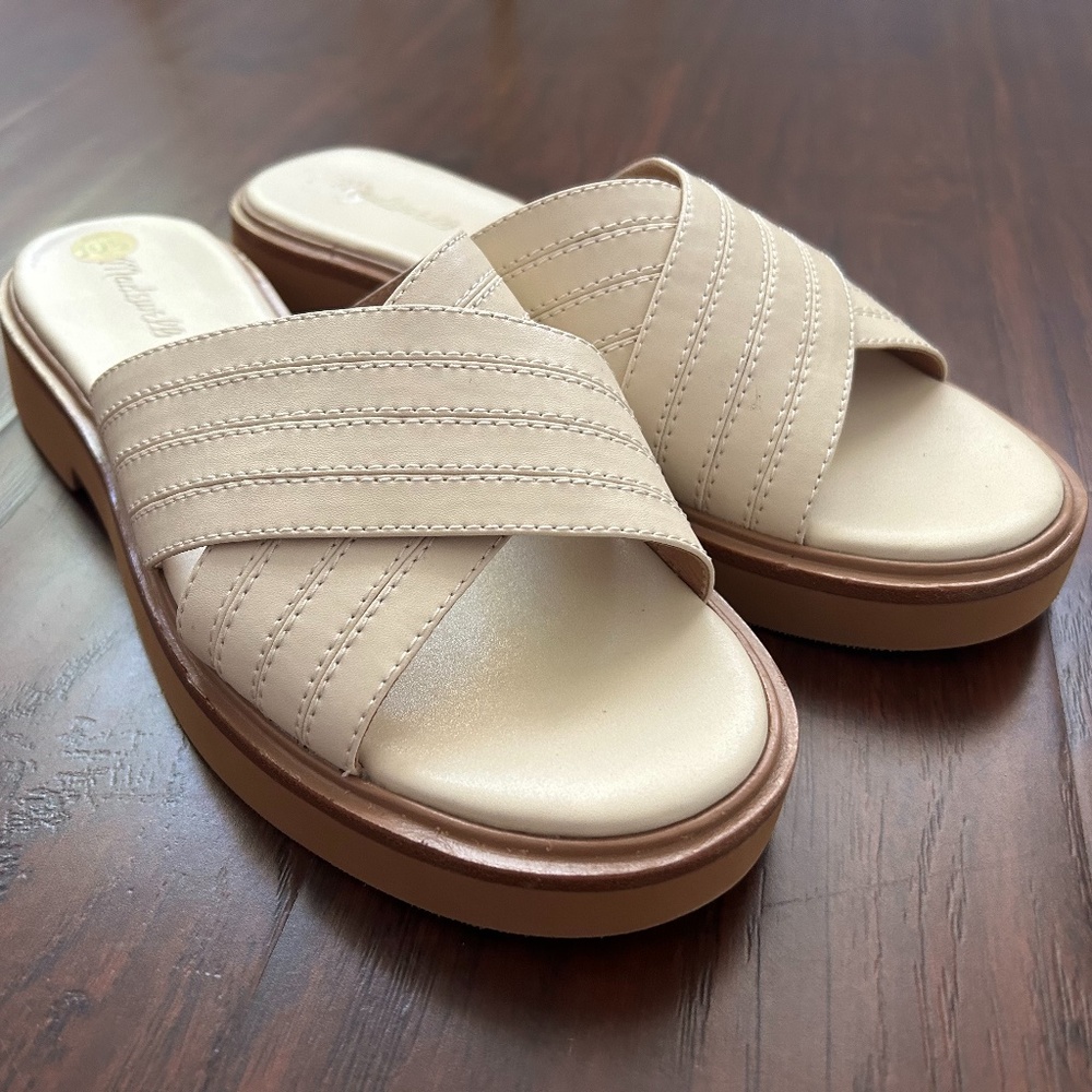 The Alina Madewell Platform Sandal Cream - Size 10 1/2